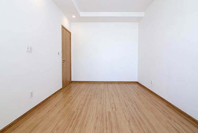 Ốp sàn gỗ phòng ngủ căn hộ tầng 20 block A