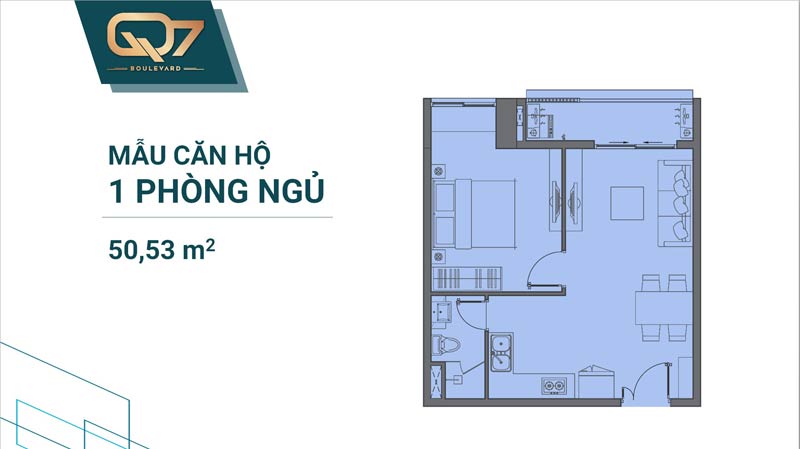 Thiết kê căn hộ Q7 Boulevard 1 phòng ngủ