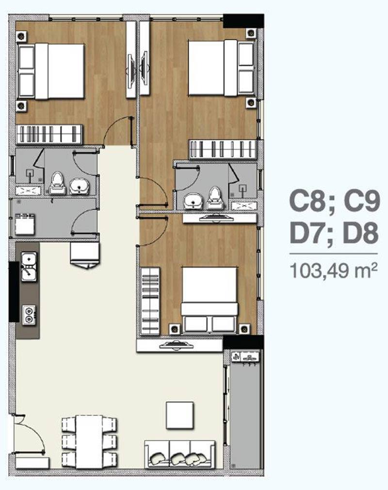 Thiết kế căn hộ Q7 Boulevard (dự kiến)