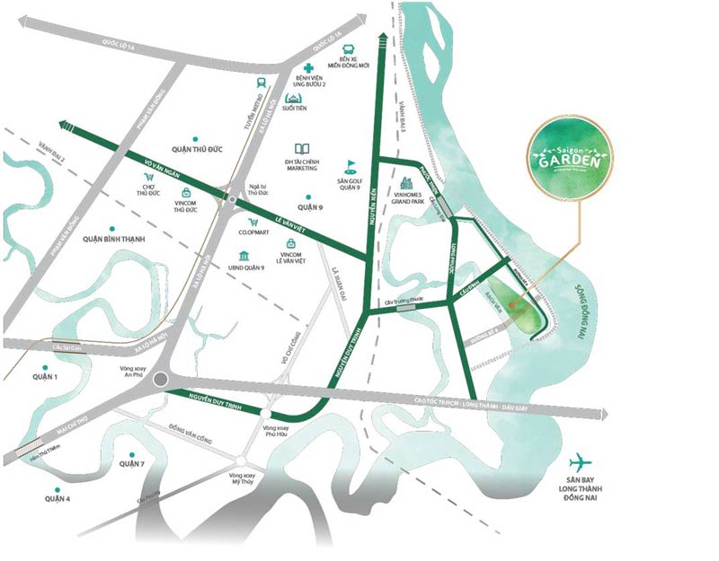 Vị trí Saigon Garden Riverside Village