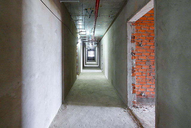 Tô tường hành lan căn hộ từ tầng 5 đến tầng 13 Block A1, Block A2, Block B và Block C