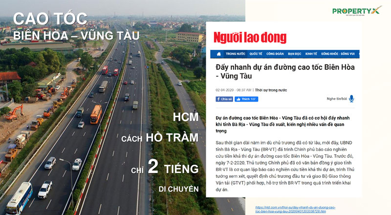 Quy hoạch cơ sở hạ tầng cao tốc Biên Hòa - Vũng Tàu