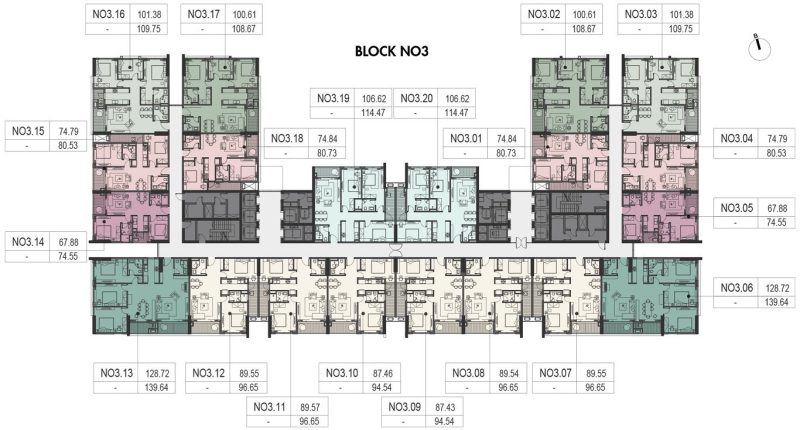 Mặt bằng Block NO3 Hà Nội Melody